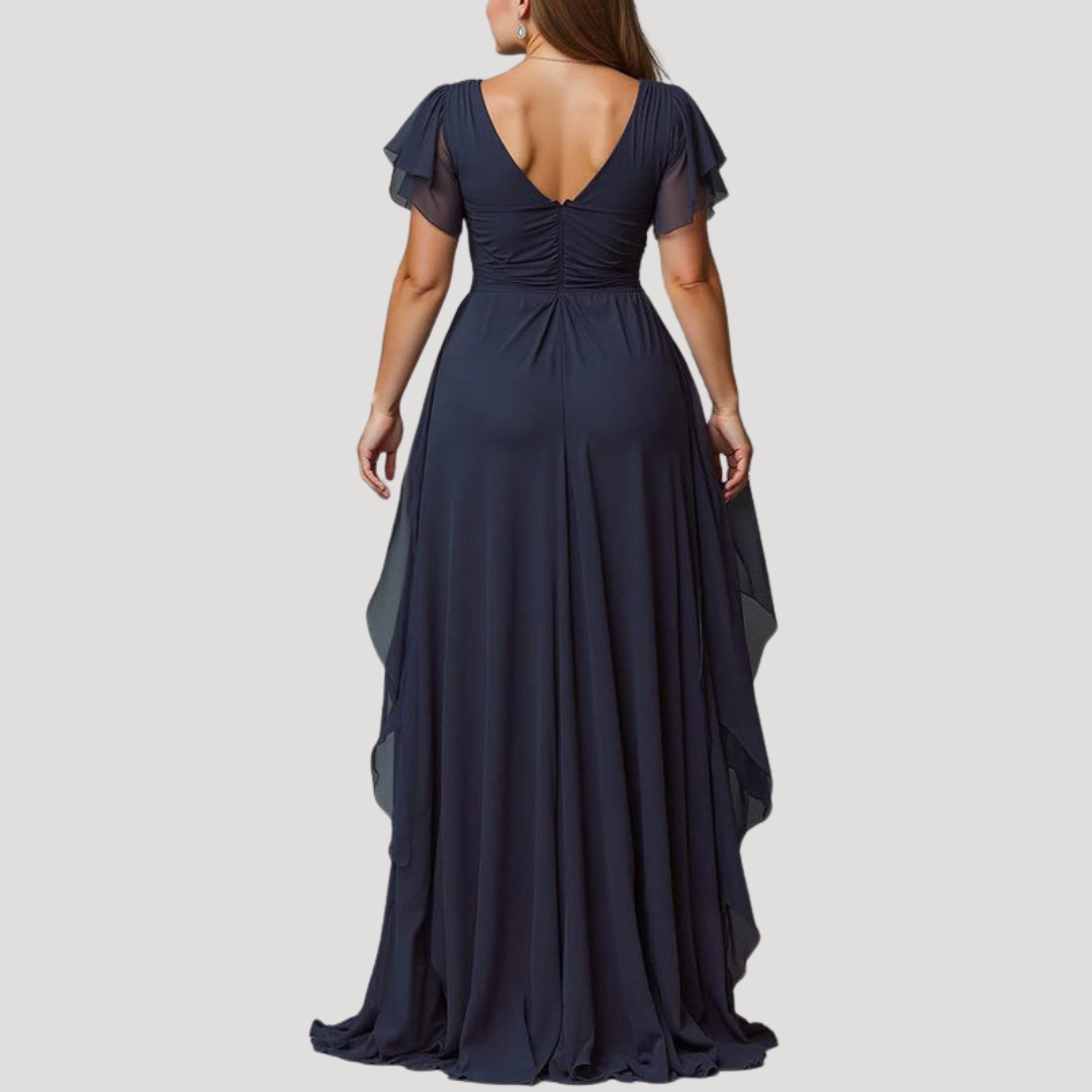 Robe Longue Portefeuille à Volants Femme