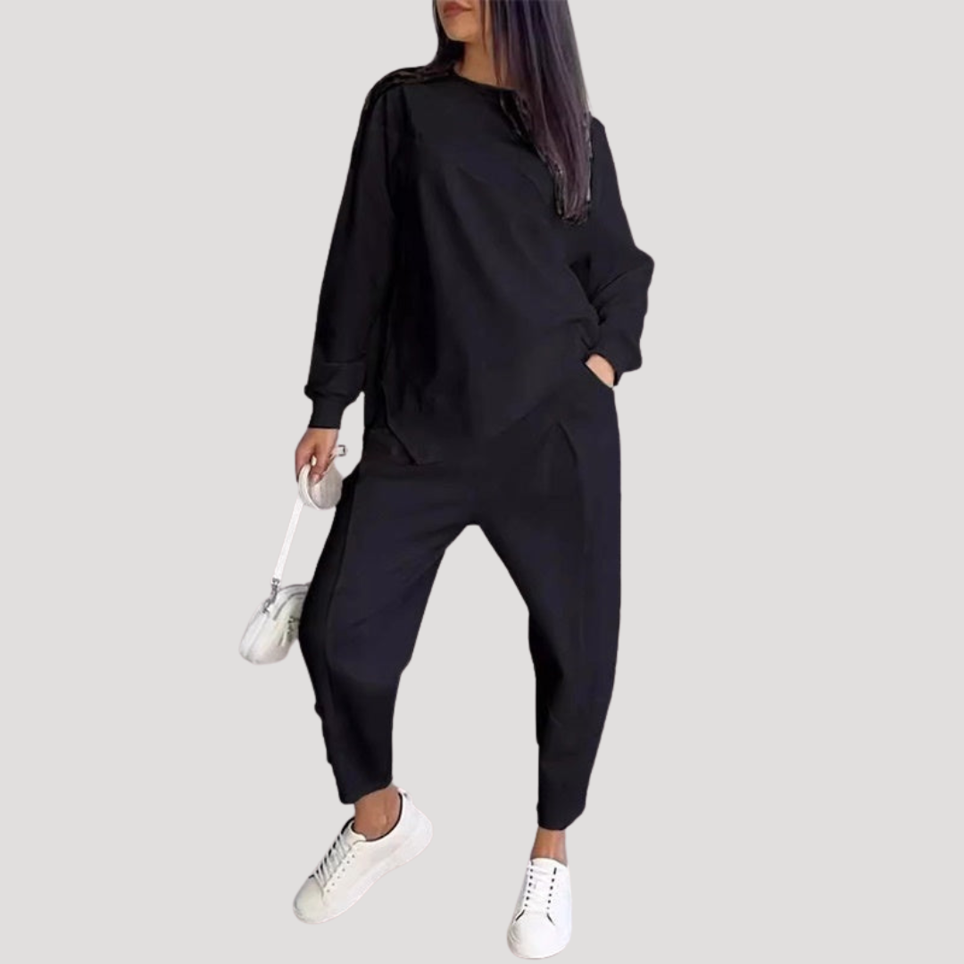 Ensemble pantalon femme avec haut asymétrique