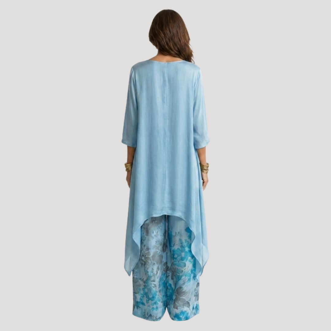 Ensemble Femme Vacances Haut Long et Pantalon Imprimé