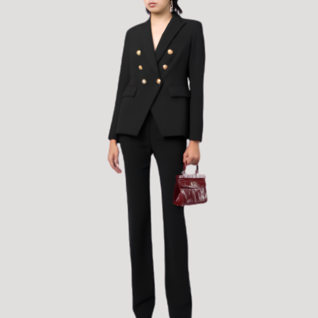 Blazer Croisé Femme Double Boutonnage Élégant