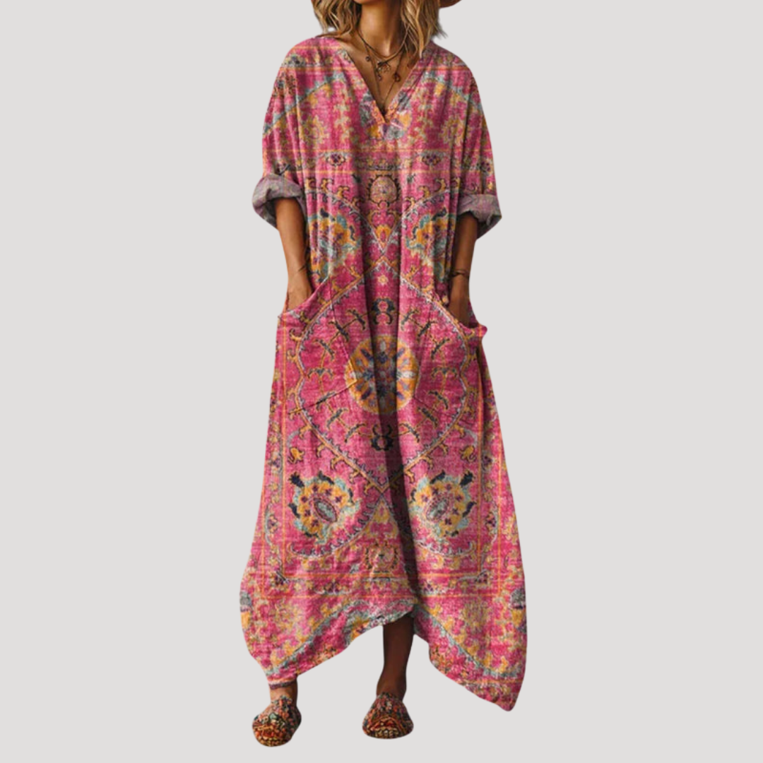 Robe Longue Femme Décontractée Imprimé Ethnique