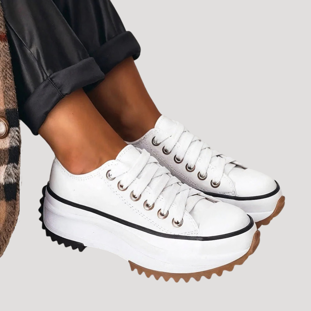 Sneakers femme semelle épaisse crantée