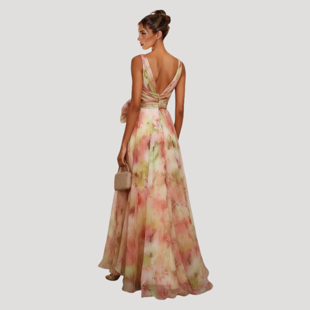 Robe Longue Fleurie Portefeuille Femme