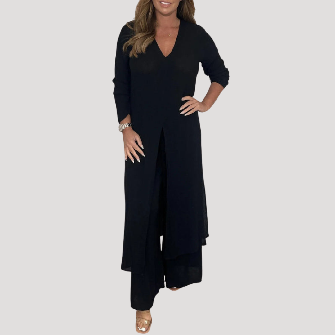 Combinaison Pantalon Femme Ceinturée Jambes Larges
