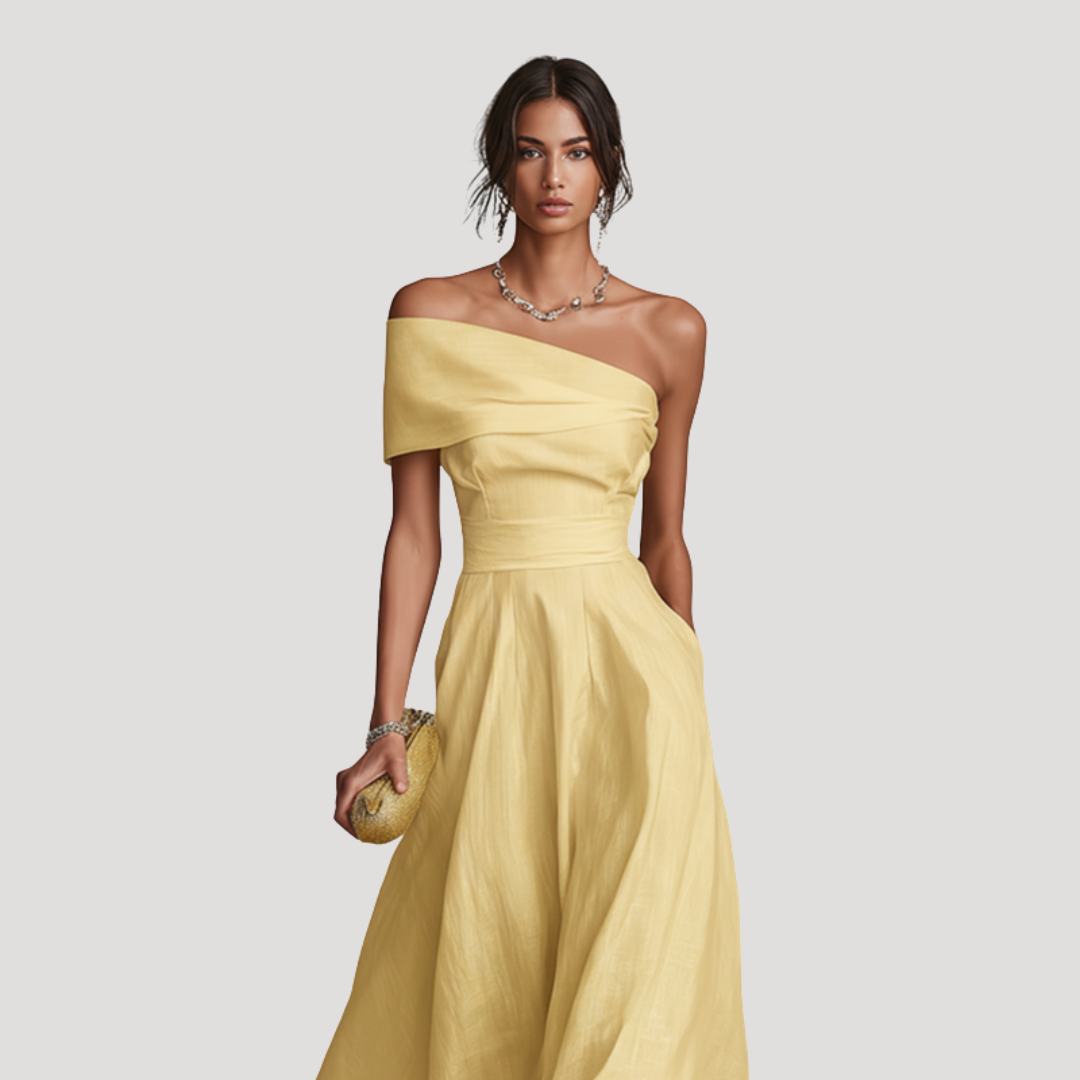 Robe Cocktail Femme Asymétrique Taille Cintrée