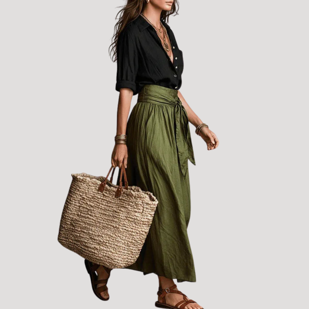 Ensemble Jupe Femme en Lin Deux Pièces Bohème