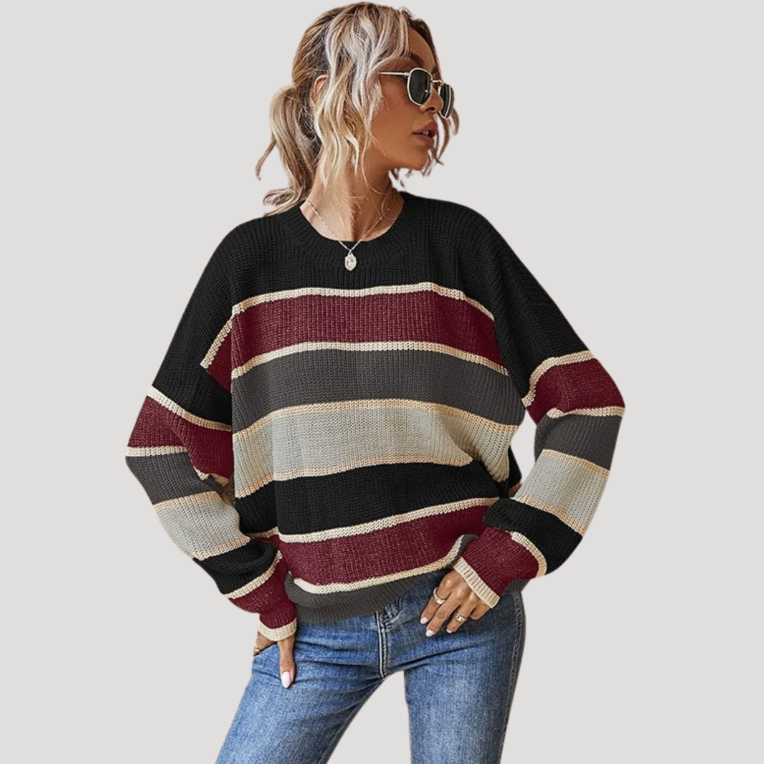 Pull Femme Rayé Col Rond