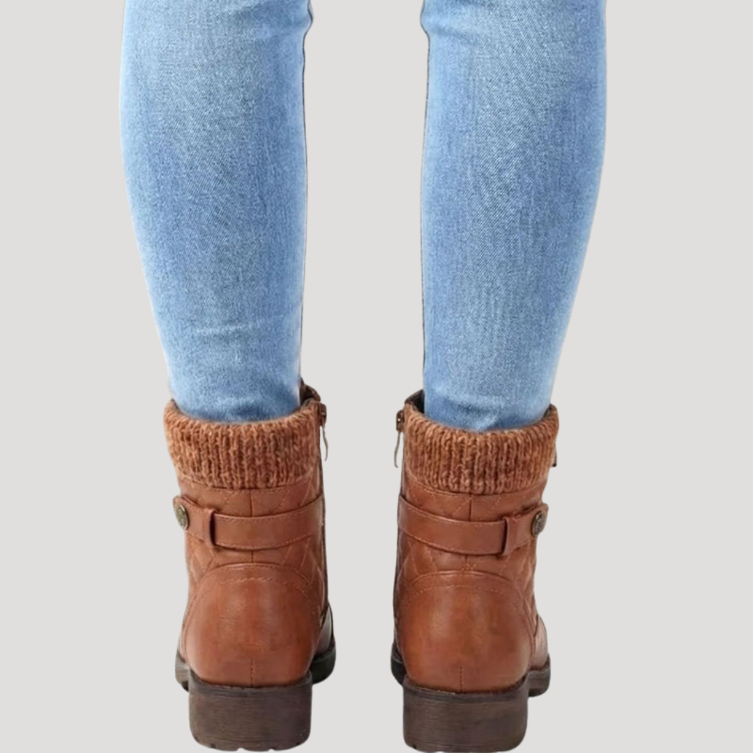 Bottines femme matelassées à lacets