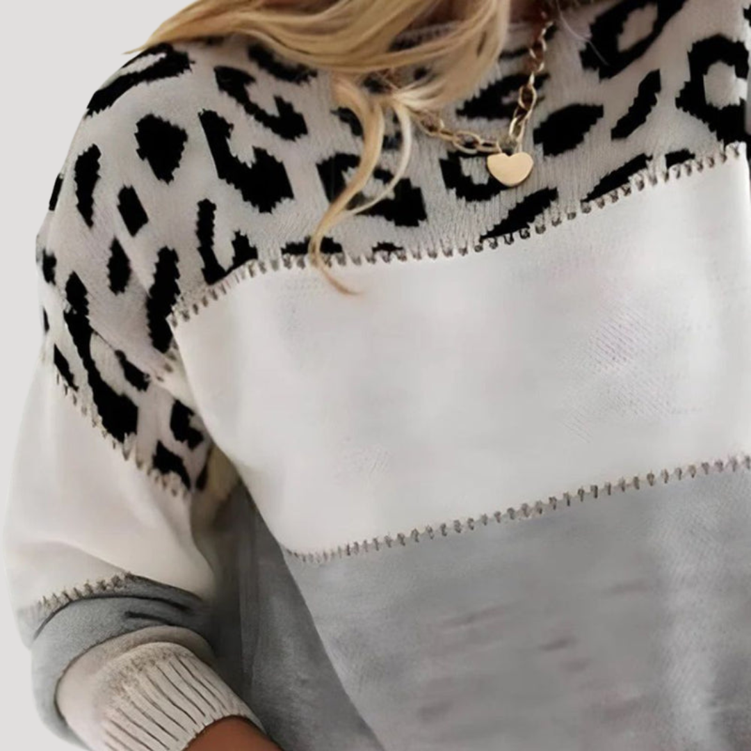 Pull Femme en Maille à Motif Animal