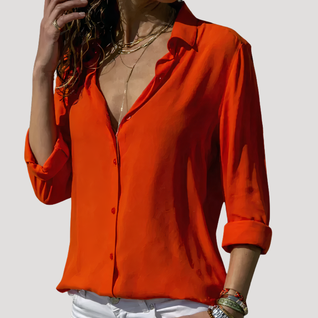 Blouse fluide et élégante à manches longues