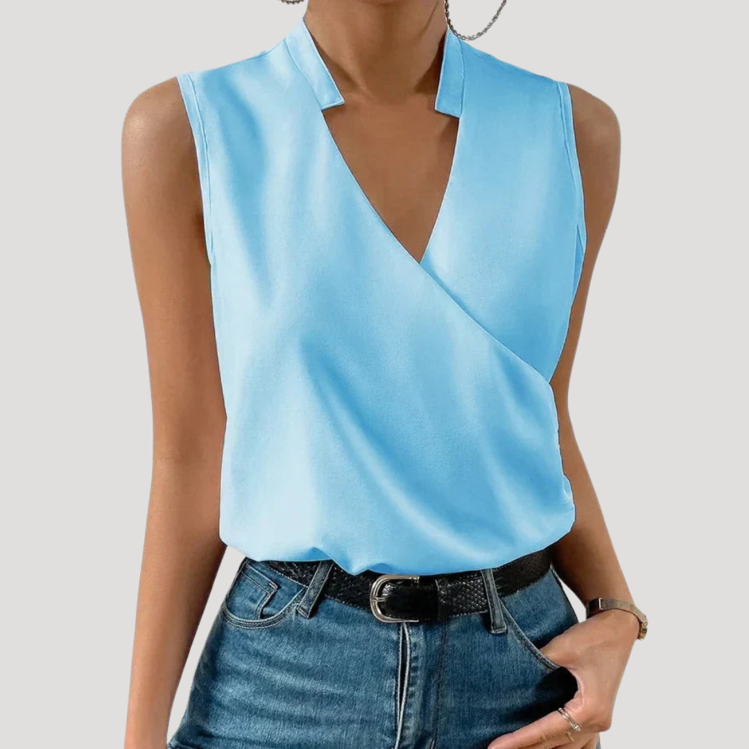 Débardeur Femme Chic à Col V Croisé