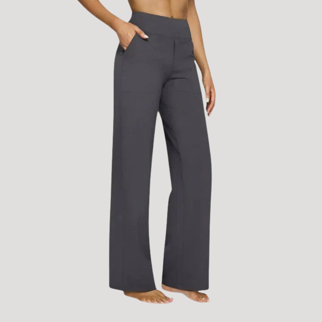 Pantalon Large Femme Taille Haute Élégant