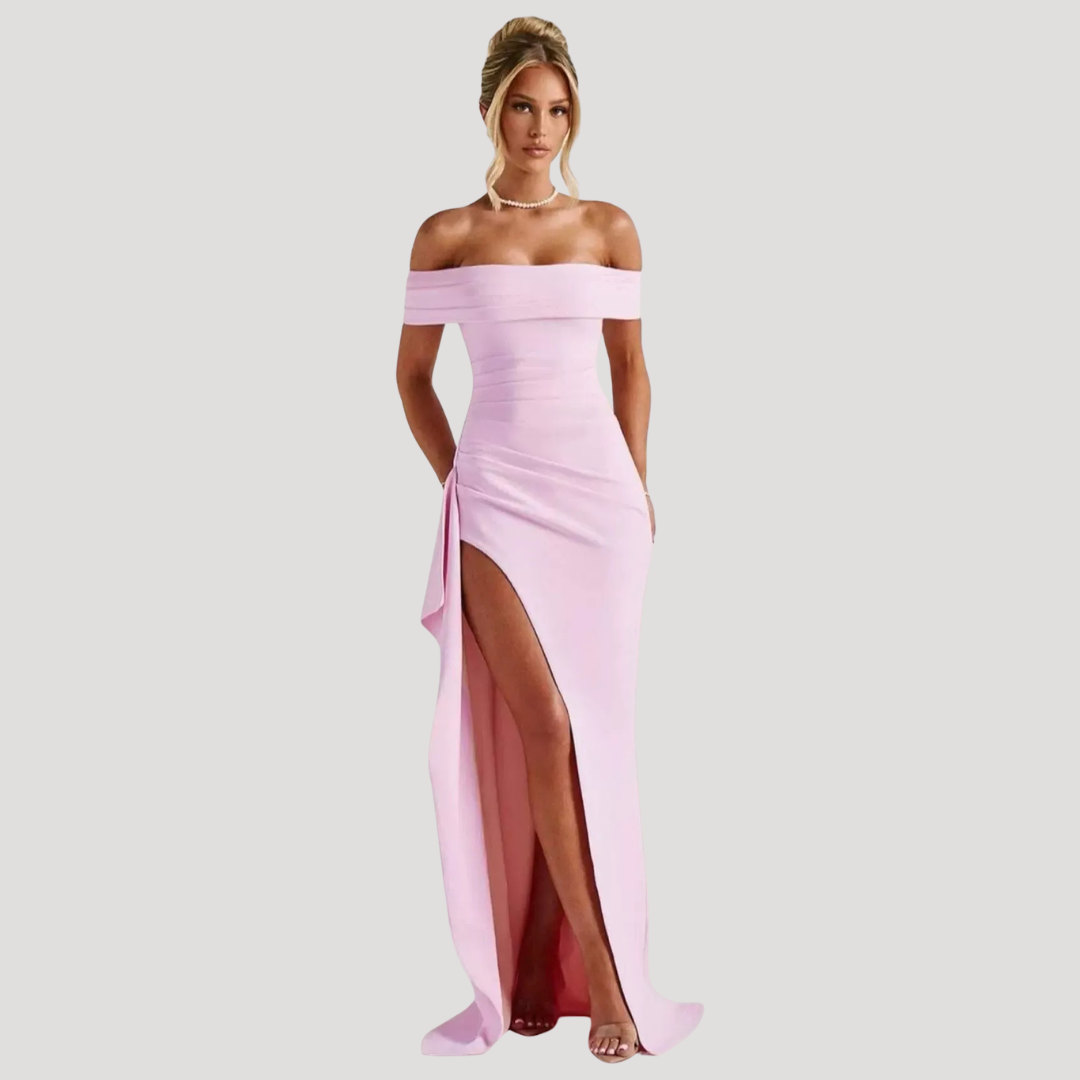 Robe longue épaules dénudées fendue élégante