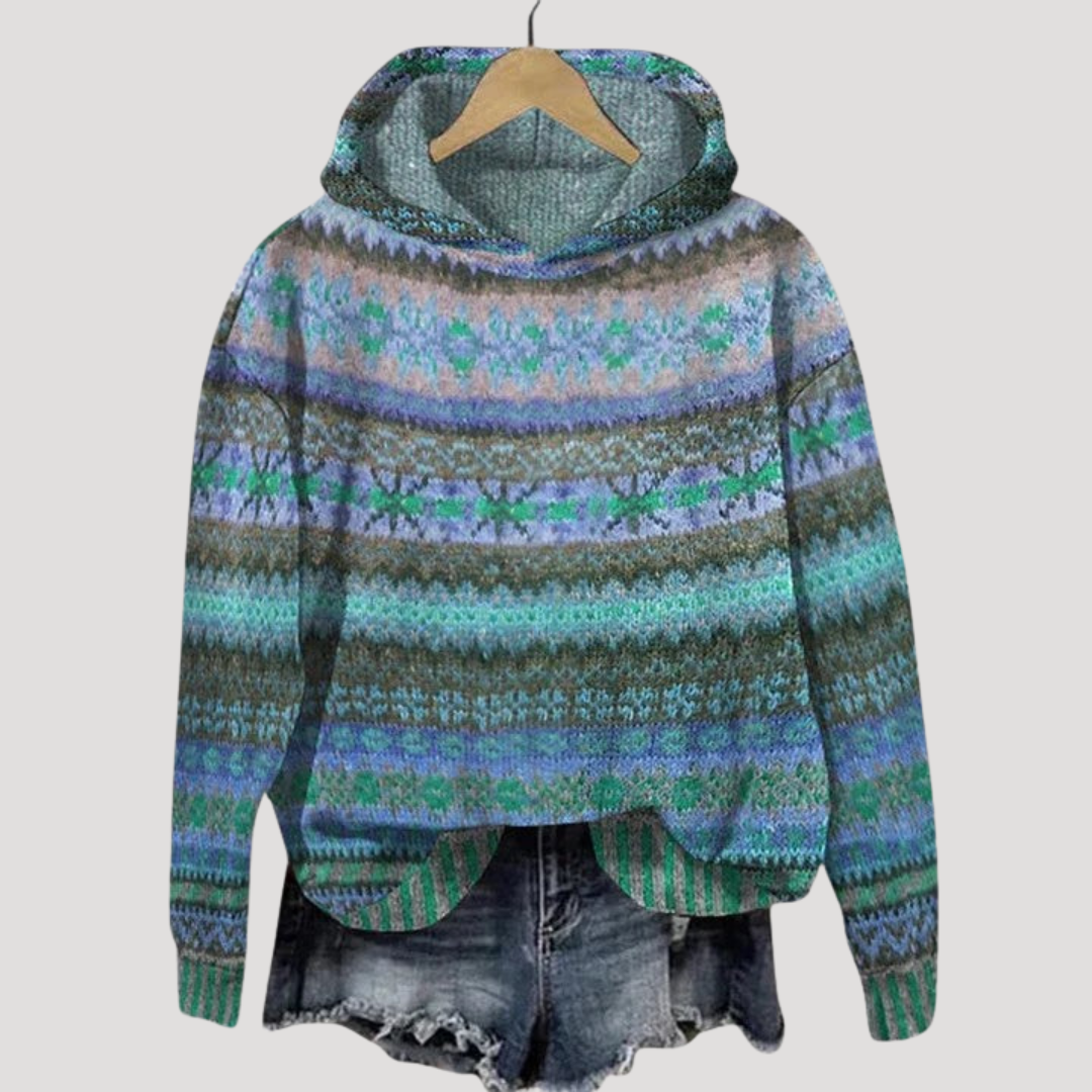 Pull Jacquard Femme Décontracté Manches Longues