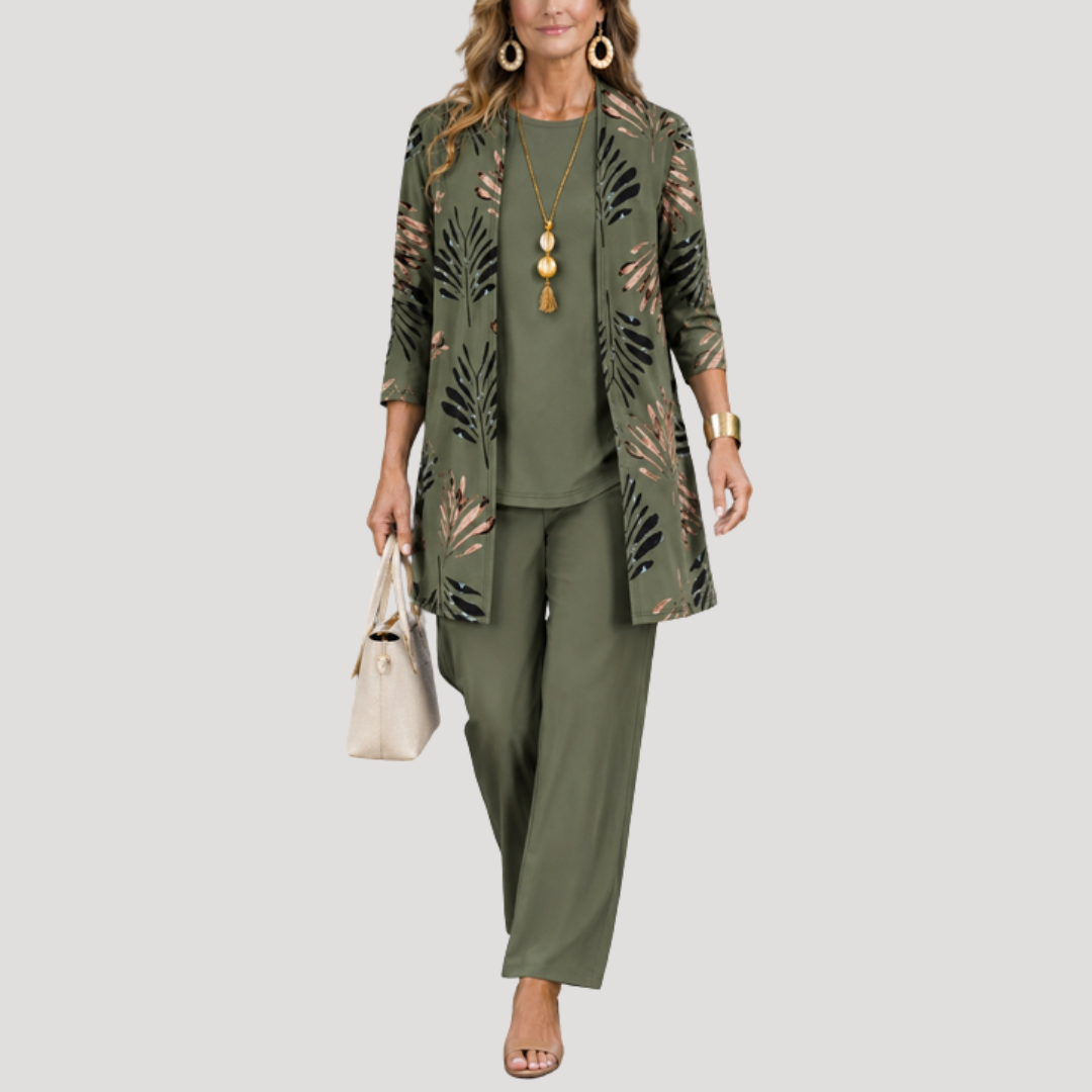 Tailleur Pantalon Trois Pièces Femme Imprimé