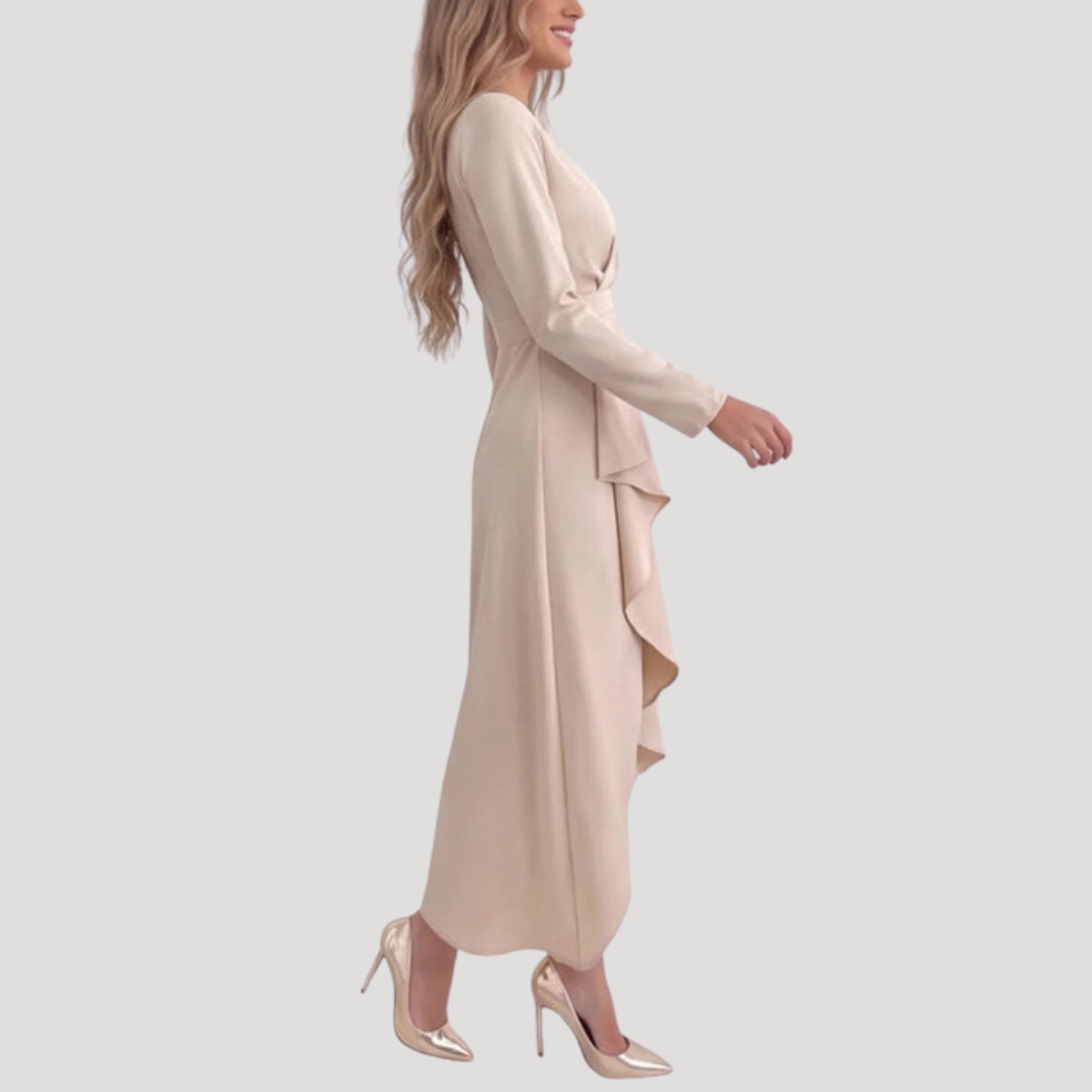 Robe Midi Cache-Cœur Femme Col V