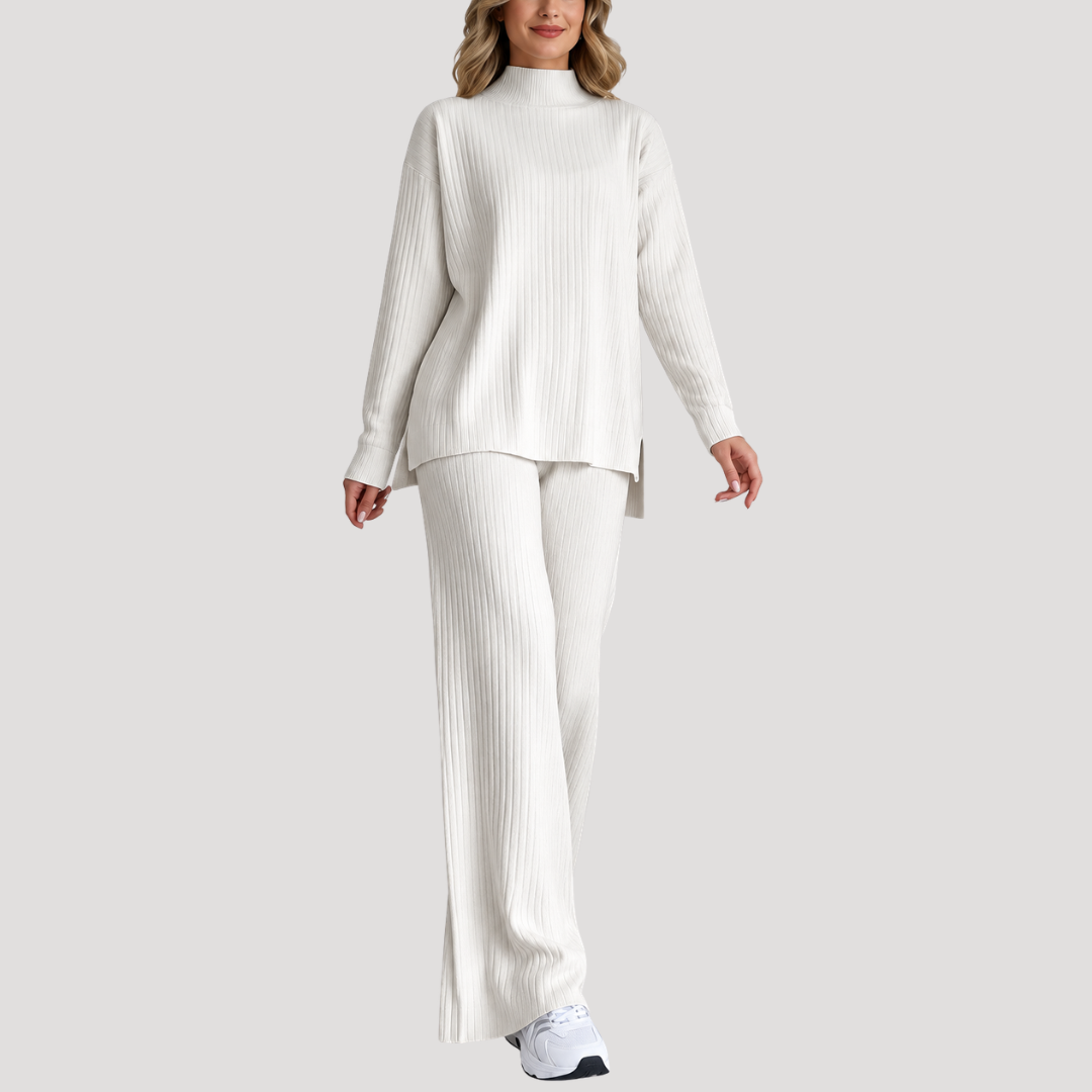 Ensemble Femme Pull et Pantalon Large Assortis