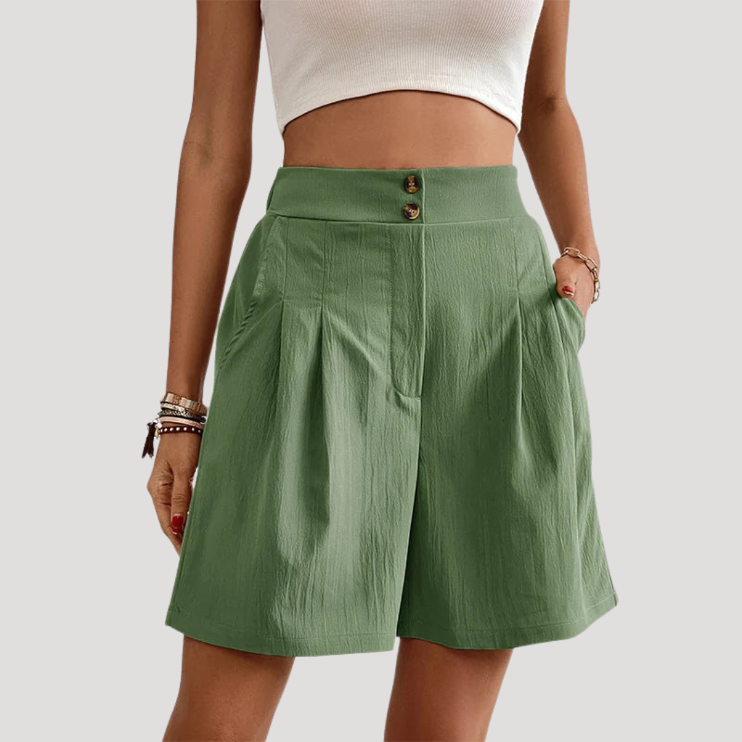 Short Femme Taille Haute Plissé Élégant
