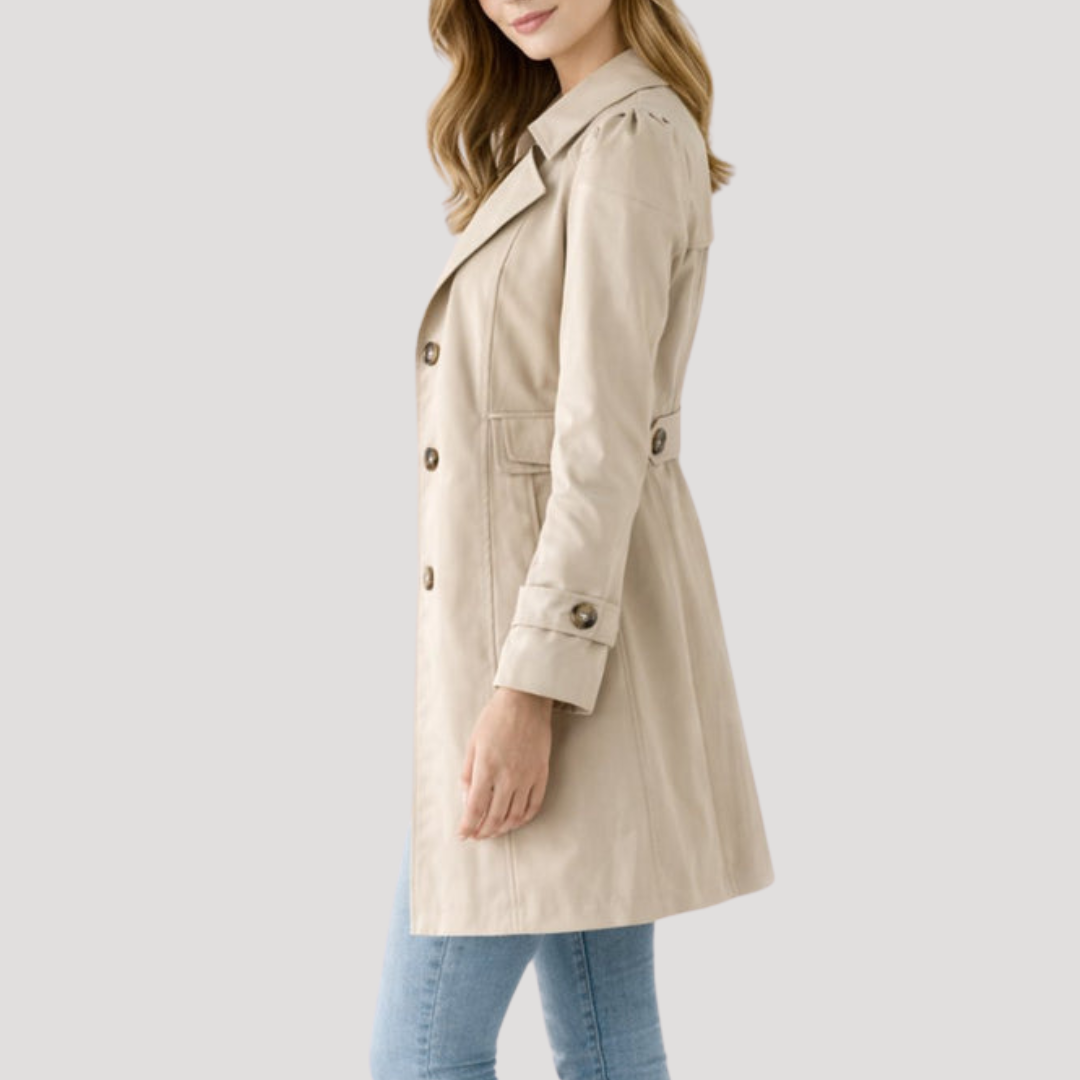 Trench femme classique à poignets boutonnés