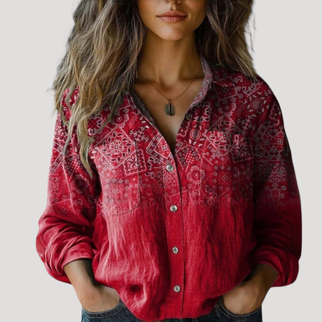 Blouse Femme Bohème Multicolore à Motifs Floraux