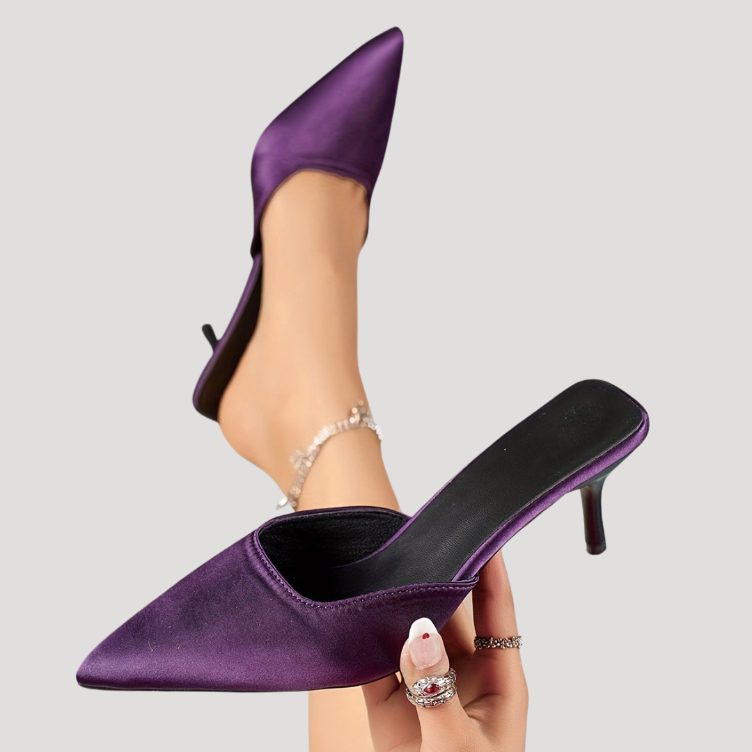 Mules à Talons Femme Élégantes à Bout Pointu
