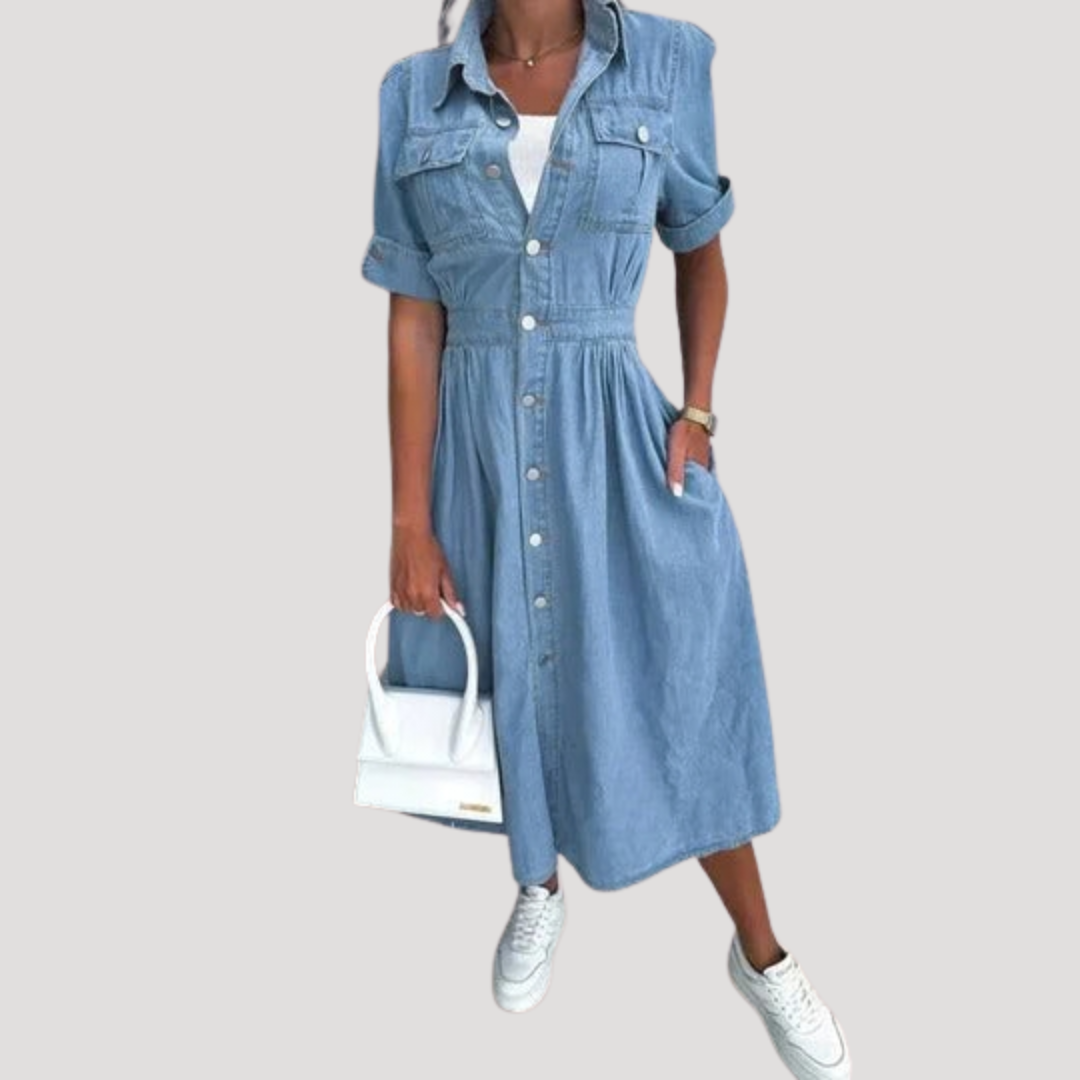 Robe en jean femme boutonnée