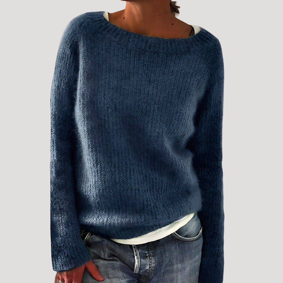 Pull femme col bateau ample
