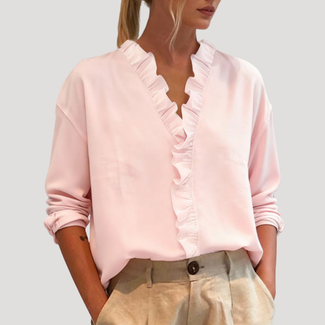 Blouse Femme Volants Manches Longues Élégante