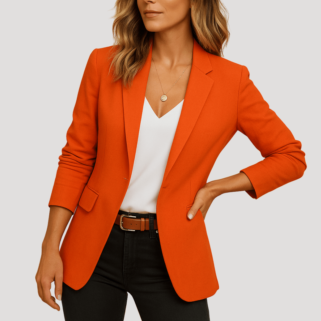Blazer Femme Cintré Élégant à Manches Froncées