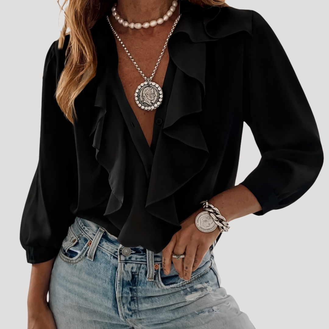 Blouse Femme Volants Bohème Manches Longues