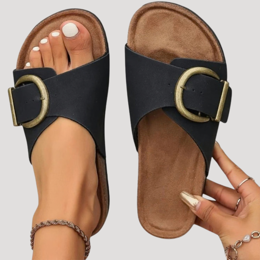 Sandales mules femme à boucle