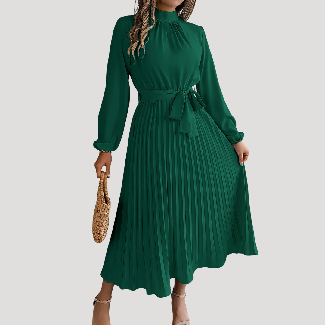 Robe longue plissée de cérémonie élégante