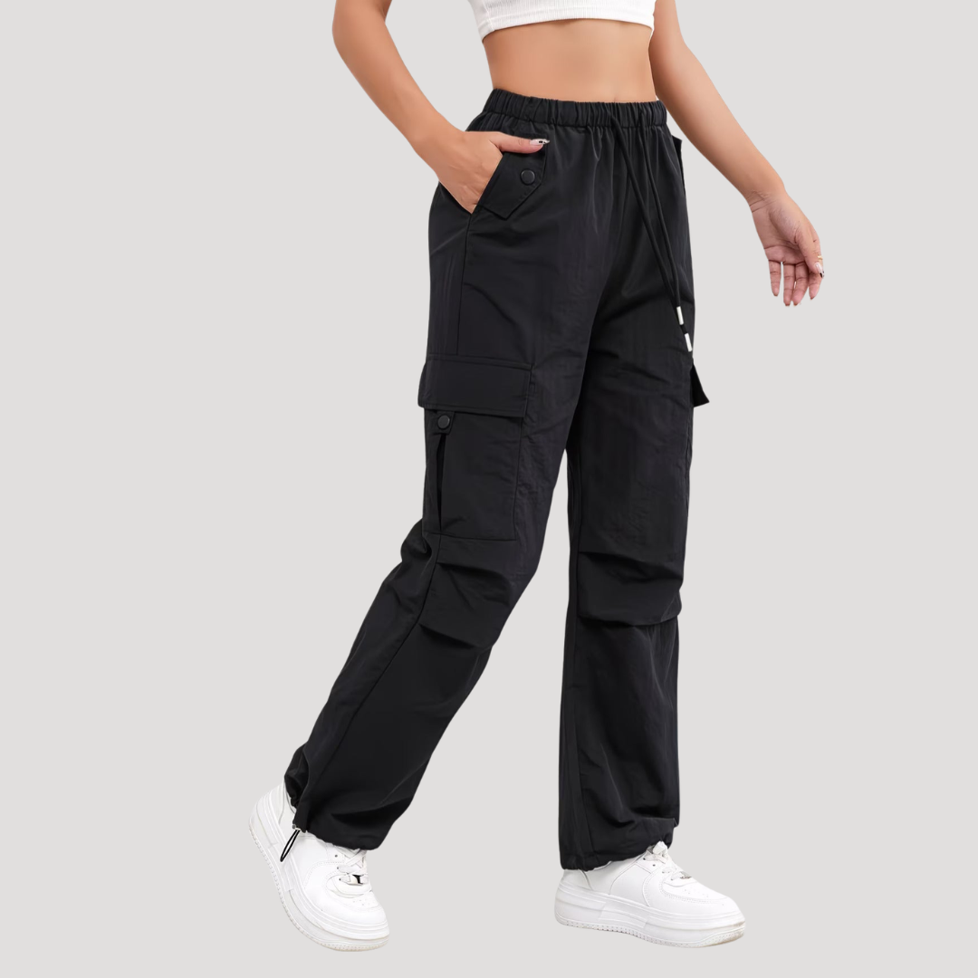Pantalon Cargo Femme Taille Haute Décontracté