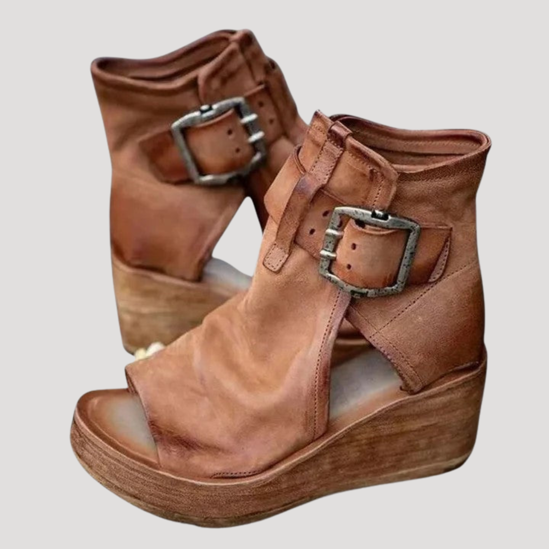 Sandales Compensées Femme Plateforme Bout Ouvert