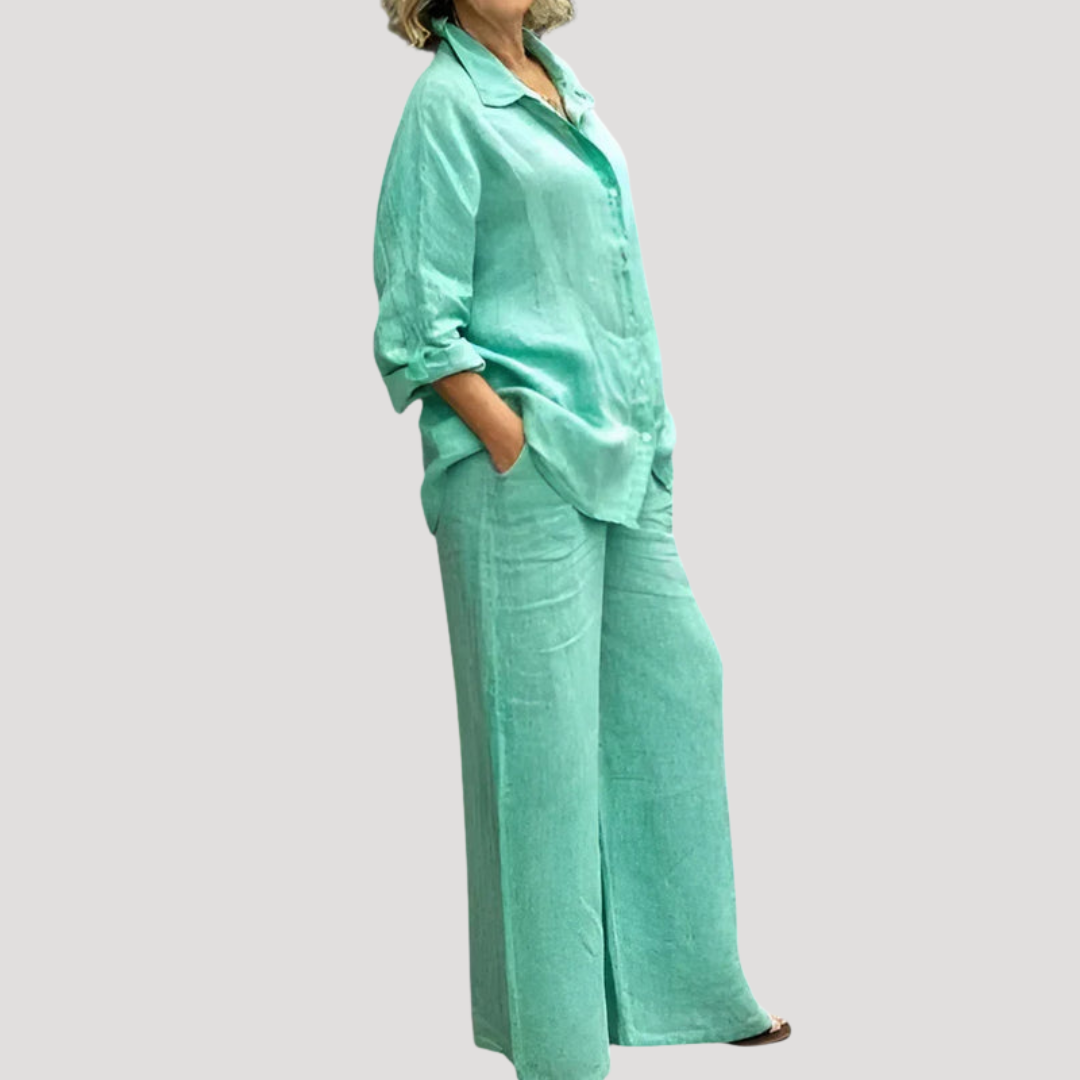 Ensemble Bohème Femme Chemise et Pantalon Large