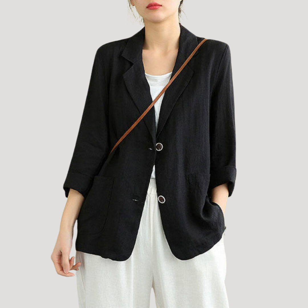 Veste de Costume Femme Boutonnée Élégante