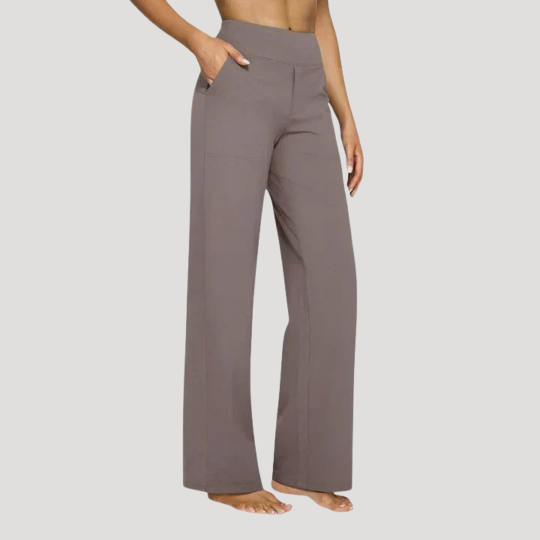 Pantalon Large Femme Taille Haute Élégant