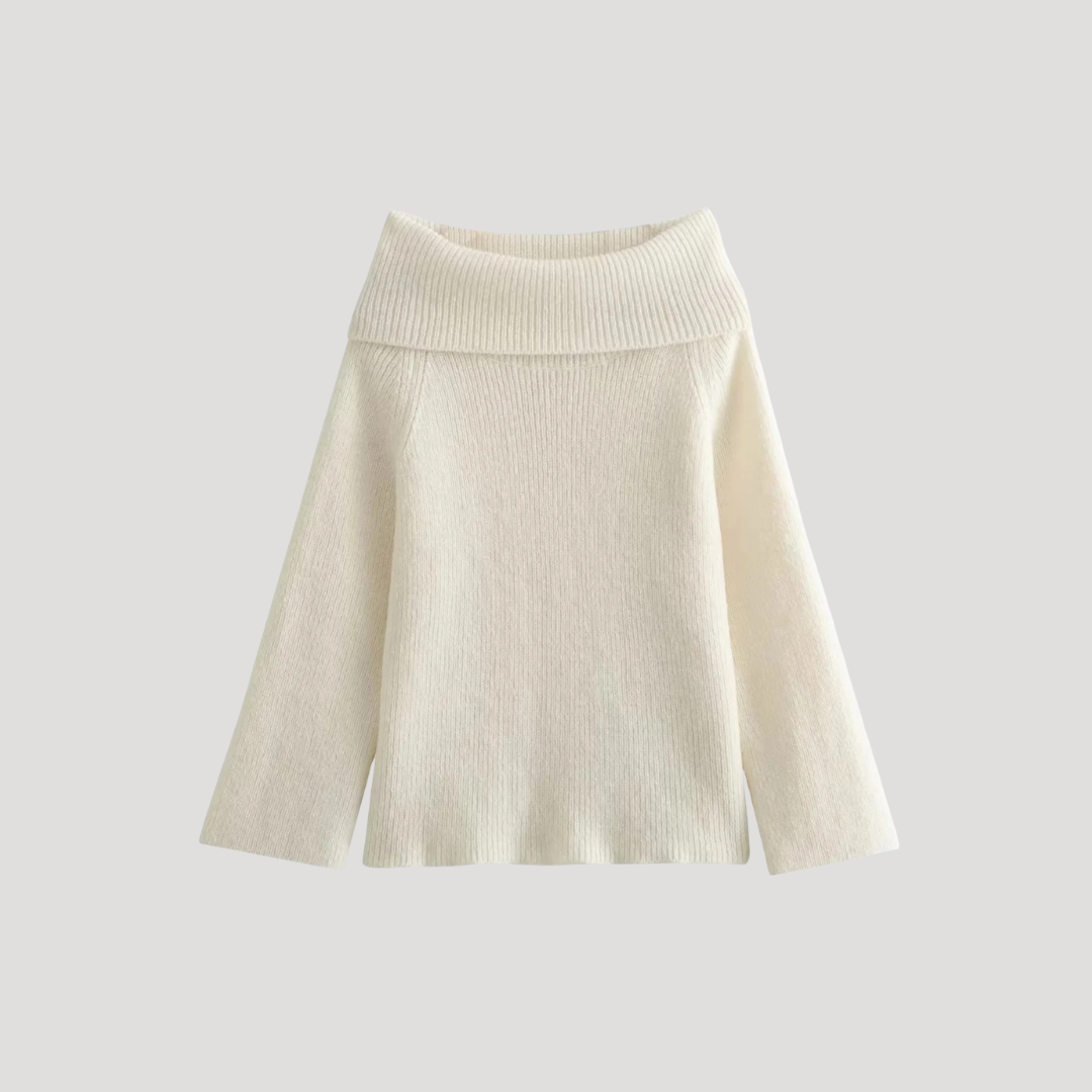 Pull Femme Côtelé à Épaules Dénudées