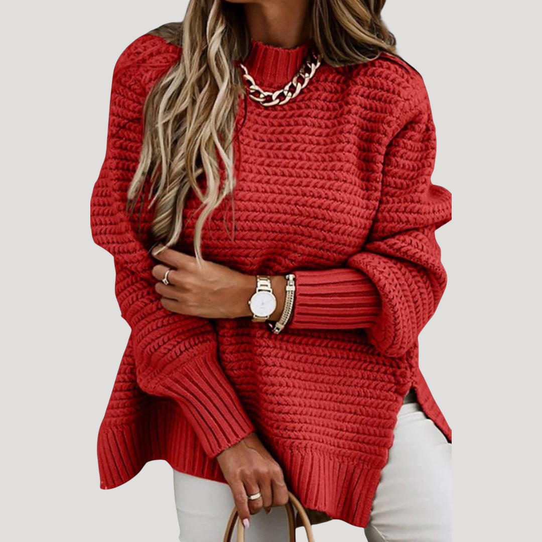 Pull Femme Oversize en Maille Col Haut