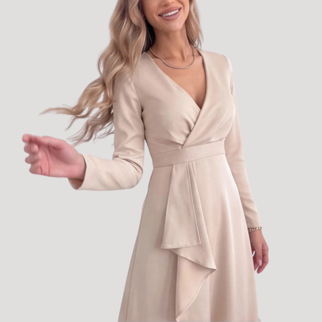Robe Midi Cache-Cœur Femme Col V
