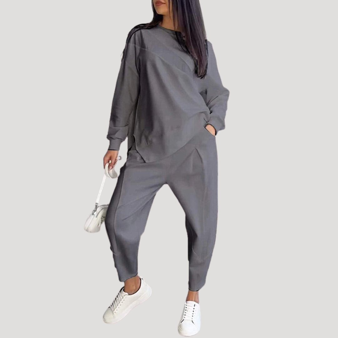 Ensemble pantalon femme avec haut asymétrique