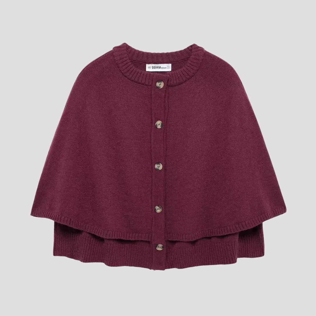 Cardigan Cape Femme Boutonné