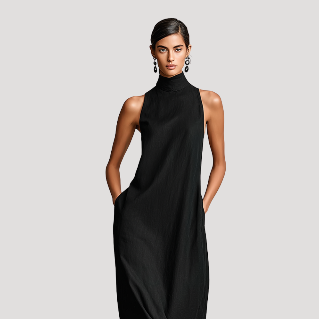 Robe Longue Élégante Sans Manches Femme