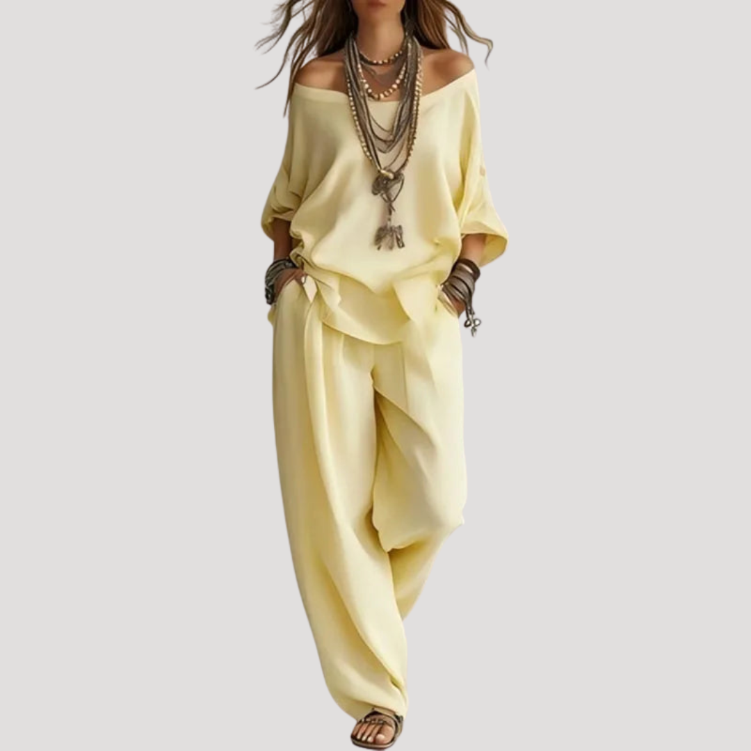 Ensemble Bohème Femme Blouse et Pantalon Ample