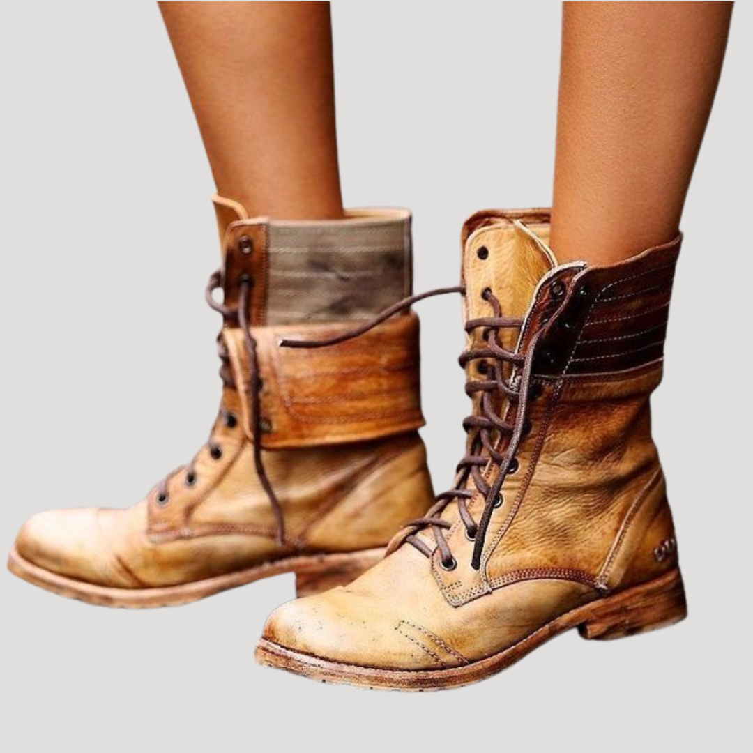Bottes Mi-Mollet Femme À Lacets Confortables