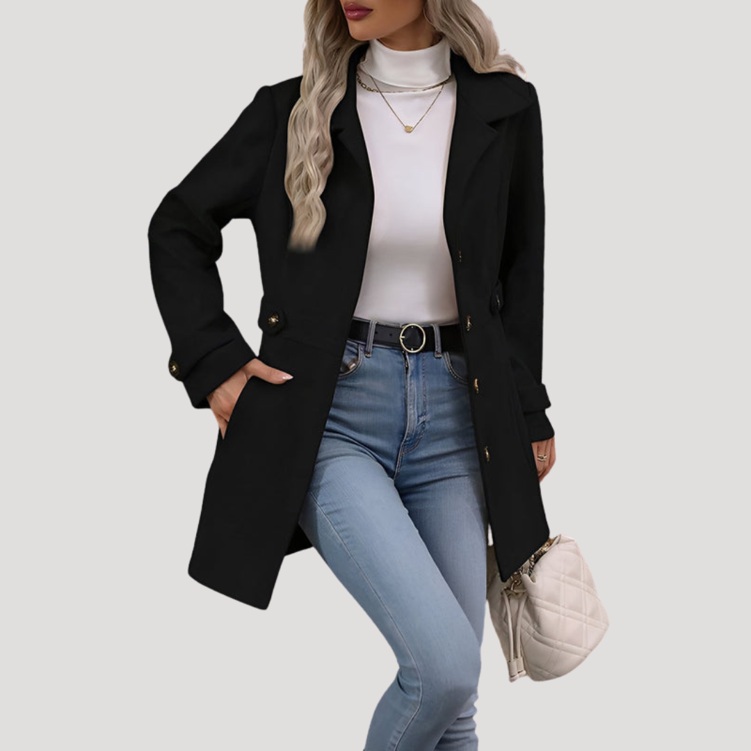 Manteau Long Femme Tailleur Boutonné