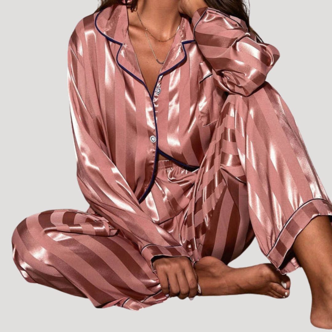 Ensemble pyjama femme assorti manches longues