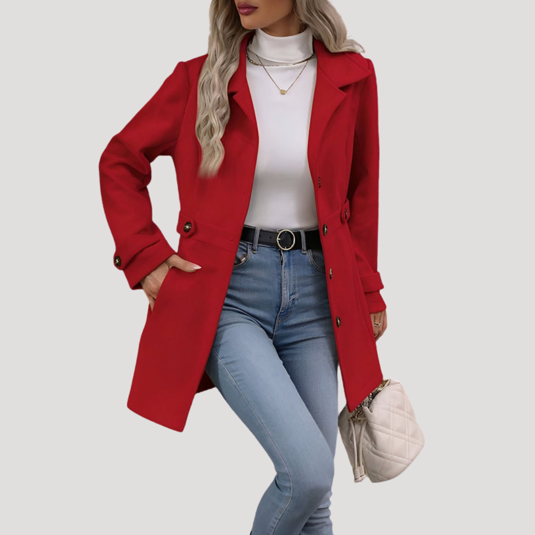 Manteau Long Femme Tailleur Boutonné