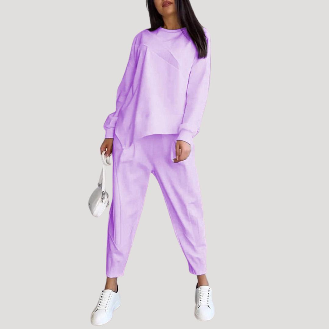 Ensemble pantalon femme avec haut asymétrique