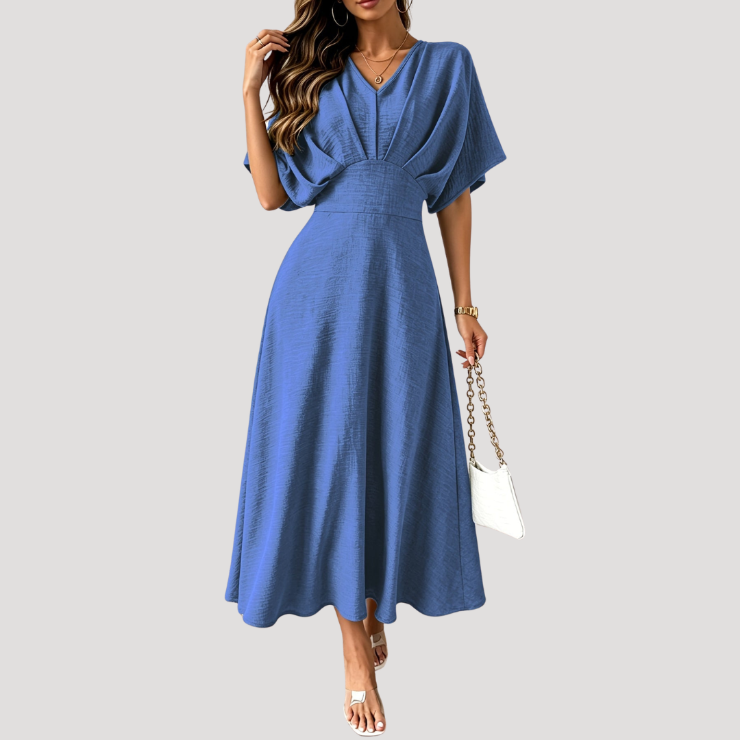 Robe Midi Trapèze Col V Femme